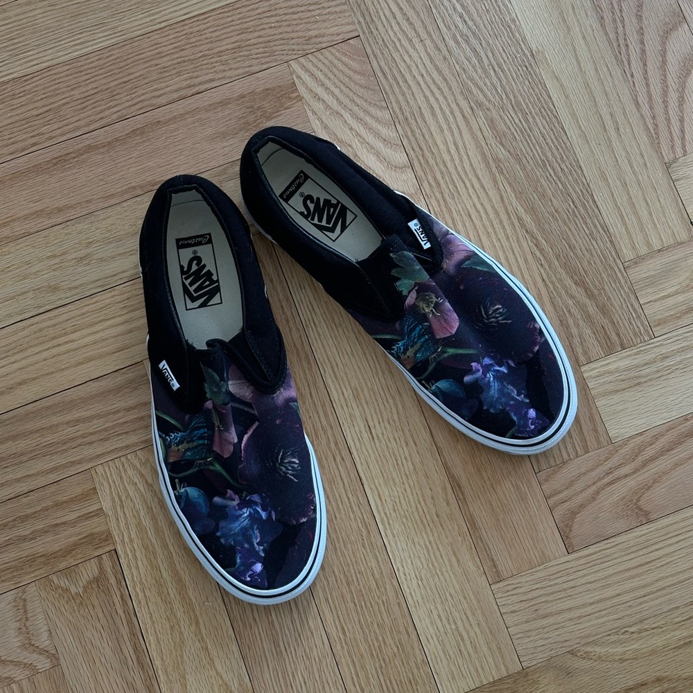 Vans Black Multicolor Slip-On Sneakers